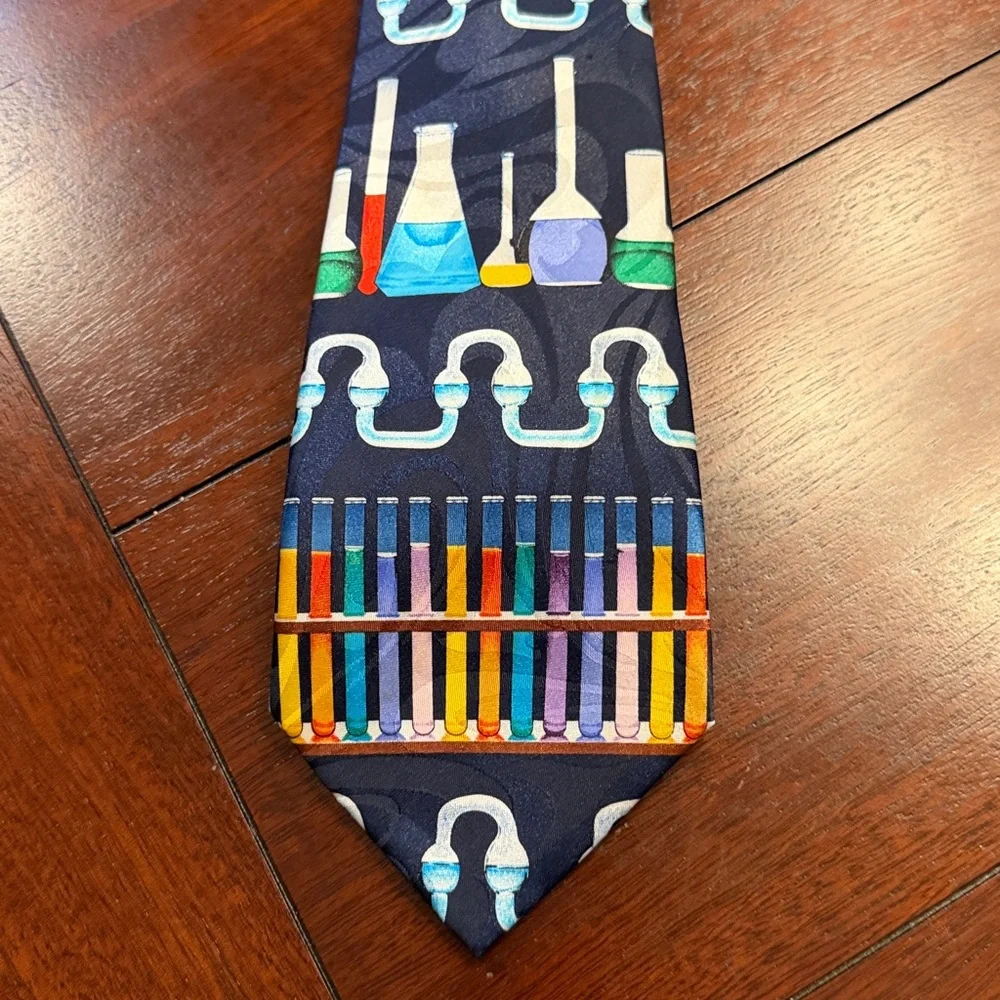 Steven Harris Hand Made Colorful Science Themed Tie